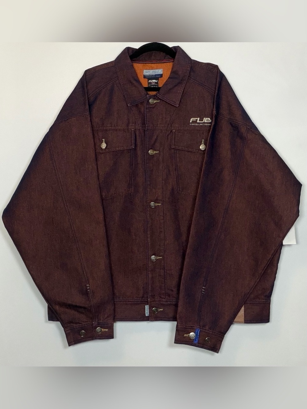 FUBU Men's Dark Brown Denim Jacket